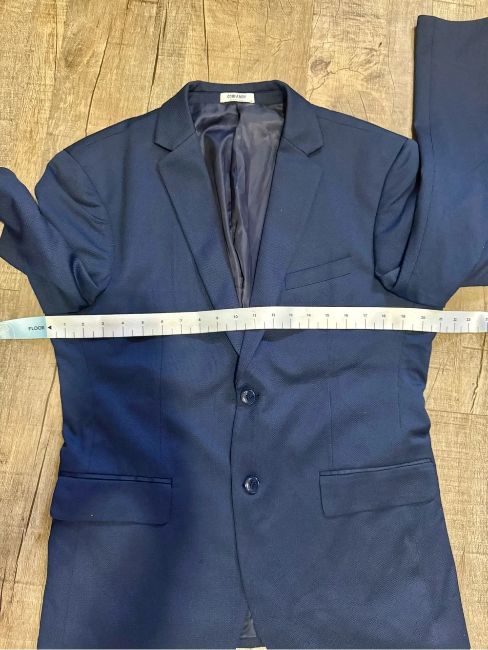 Mens Navy Blazer Medium Two Button Sport Coat Textured Blue Jacket